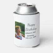 フォトモダンクラシックの名前の追加日付ハッピーバースデー 缶クーラー (缶裏面)