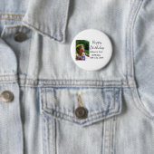 フォトモダンクラシックの名前の追加日付ハッピーバースデー 缶バッジ (インサイチュ)