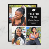 フォトモダンコラージグリッドの卒業 サンキューカード (正面/裏面)