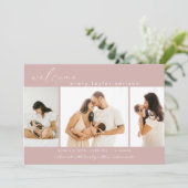 フォトモダンコラージピンク誕生 案内状 (スタンド正面)