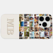 フォトモダンコラージベージュイニシャルモノグラム Case-Mate iPhoneケース (裏面 (横))
