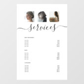 フォトモダンコラージホワイトスパサロンサービスメニュー ウィンドウサイン (シート)