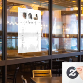 フォトモダンコラージホワイトスパサロンサービスメニュー ウィンドウサイン