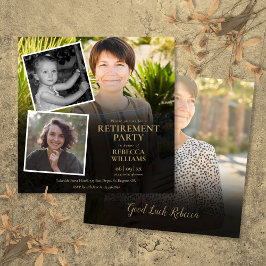 フォトモダンコラージュの退職パーティー 招待状