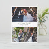 フォトモダンコラージュタイポグラフィメ結婚ッセージ サンキューカード (スタンド正面)