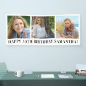 フォトモダンコラージュハッピーバースデー 横断幕 (トレードショー)