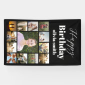 フォトモダンコラージュハッピーバースデー 横断幕 (横)