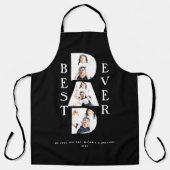 フォトモダンコラージュパパタイポグラフィシンプルブラック エプロン (正面)