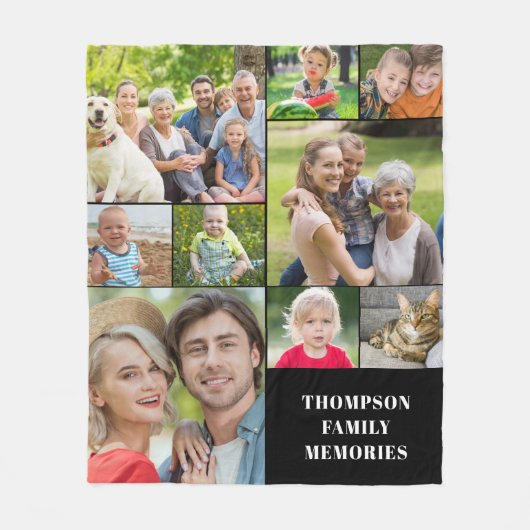 フォトモダンコラージュ名フリースブランケット フリースブランケット (正面)