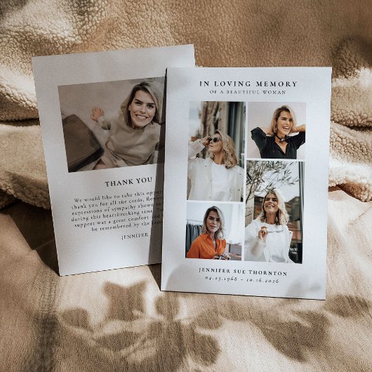 フォトモダンコラージュ悔やみや弔慰 サンキューカード