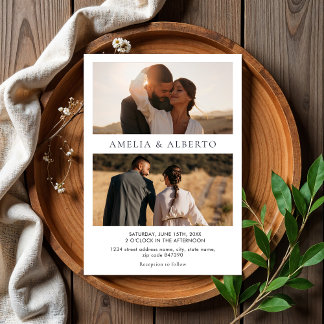 フォトモダンコラージュ結婚式招待状 招待状