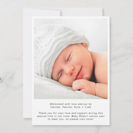 フォトモダンコラージュ誕生 案内状 (裏面)