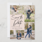 フォトモダンコラージュ赤面ピンク セーブザデート (正面)