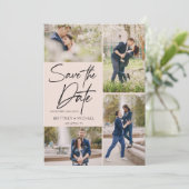 フォトモダンコラージュ赤面ピンク セーブザデート (スタンド正面)