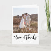 フォトモダンコラージュ黒と白結婚の サンキューカード (正面)