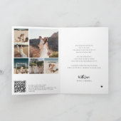 フォトモダンコラージュ黒と白結婚の サンキューカード (内部)