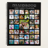 フォトモダンコラージュ黒パーソナライズされた プランナー手帳 (正面)