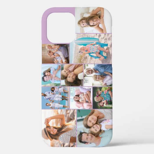 フォトモダンコラージュ11写真薄紫横 Case-Mate iPhoneケース (裏面)