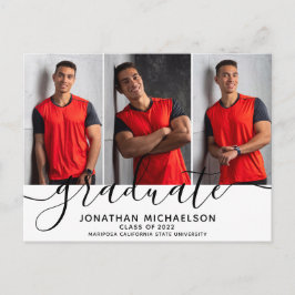 フォトモダンコラージュ3写真卒業 案内ポストカード