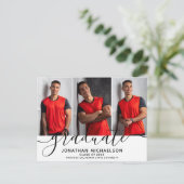 フォトモダンコラージュ3写真卒業 案内ポストカード (スタンド正面)