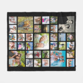 フォトモダンコラージュ33写真ブパーソナライズされたラック フリースブランケット (正面(横))