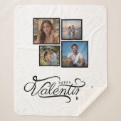 フォトモダンコラージュValentinesギフト シェルパブランケット (正面)