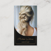 フォトモダンサロン美容師ブラック金ゴールド ロイヤリティカード (正面)