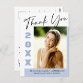 フォトモダンシンプルエレガント卒業ありがとう  ポストカード (正面/裏面)