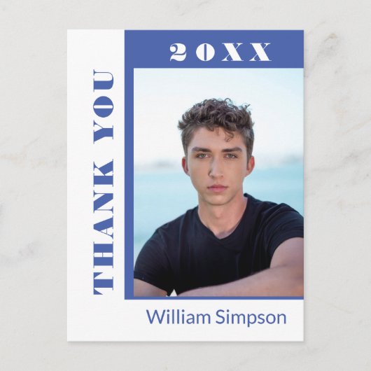 フォトモダンシンプル卒業式ご案内 案内ポストカード (正面)