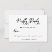 フォトモダンズ結婚ブラック&ホワイトオーバーレイ 出欠カード (裏面)