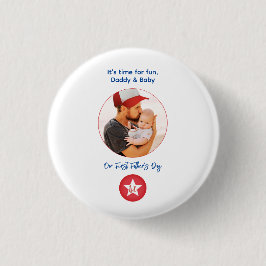 フォトモダンタイポグラフィシンプルファースト・ファーザーズ・デイ 缶バッジ