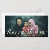 フォトモダンタイポグラフィハッピーノーズ新年 (正面/裏面)