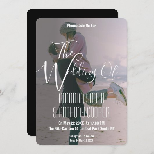 フォトモダントレンディーホワイトスクリプトの検出 招待状