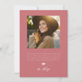 フォトモダンドードル卒業赤面ピンク 案内状 (裏面)