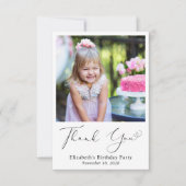 フォトモダンハートスクリプト誕生日 サンキューカード (正面)