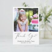 フォトモダンハートスクリプト誕生日 サンキューカード (スタンド正面)