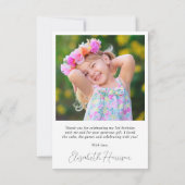 フォトモダンハートスクリプト誕生日 サンキューカード (裏面)