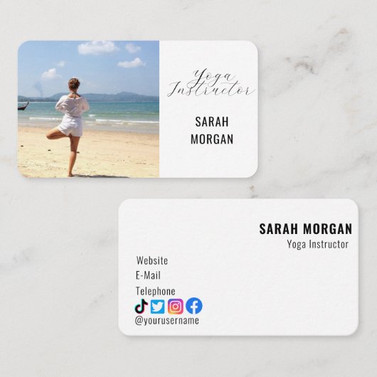 フォトモダンフィットネスヨガインストラクターインフルエンサー 名刺 (正面/裏面)