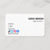 フォトモダンフィットネスヨガインストラクターインフルエンサー 名刺 (裏面)