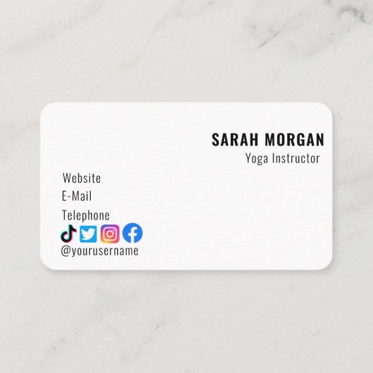 フォトモダンフィットネスヨガインストラクターインフルエンサー 名刺 (裏面)