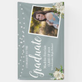 フォトモダンフローラストリングライト卒業 横断幕 (縦)