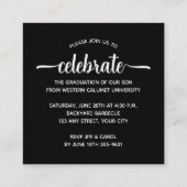 フォトモダンブラック卒業パーティー エンクロージャーカード (裏面)