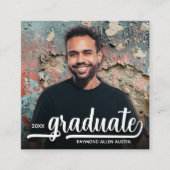 フォトモダンブラック卒業パーティー エンクロージャーカード (正面)