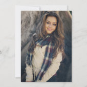 フォトモダンブラック文字オーバーレイ命日 招待状 (裏面)