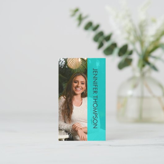 フォトモダンプロフェッショナルグリーン名刺 名刺 (スタンド正面)