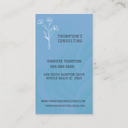 フォトモダンプロフェッショナルブルー名刺 名刺 (裏面)