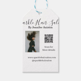 フォトモダンヘアサロンスモールビジネスQRコード ギフトタグ