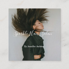 フォトモダンヘアサロンスモールビジネスQRコード スクエア名刺