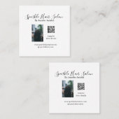 フォトモダンヘアサロンスモールビジネスQRコード スクエア名刺 (正面/裏面)