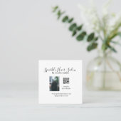 フォトモダンヘアサロンスモールビジネスQRコード スクエア名刺 (スタンド正面)